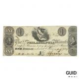 1827 $1 Salem&Phil. Man. Co Obsolete Banknote