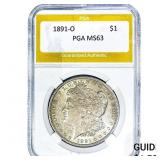 1891-O Morgan Silver Dollar PGA MS63
