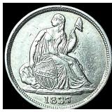 1837 Seated Liberty Half Dime No Stars CHOICE  AU
