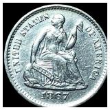 1867-S Silver Seated Liberty Half Dime  CLOSELY U