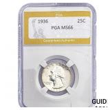 1936 Washington Silver Quarter PGA MS66