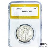 1941-S Walking Liberty Half Dollar PGA MS64