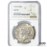 1924-S Silver Peace Dollar NGC AU53