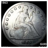 1863 Seated Liberty Dollar LIGHTLY CIRCULATED
