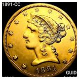 1891-CC $5 Gold Half Eagle UNCIRCULATED