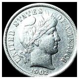 1902-S Silver Barber Dime CLOSELY UNCIRCULATED