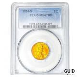 1954-S Wheat Cent PCGS MS67 RD