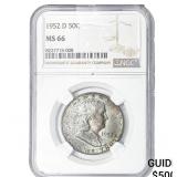 1952-D Franklin Half Dollar NGC MS66