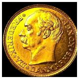1908 Denmark Gold 10 Kroner Frederick VIII GEM BU