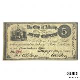 1862 5C City of Albany NY Fractional Currency