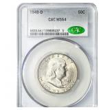 1948-D Franklin Half Dollar CAC MS64
