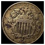 1868 Shield Nickel NEARLY UNCIRCULATED