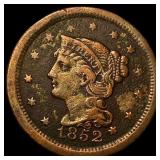 1852 Braided Hair Large Cent LIGHTLY CIRCULATED