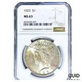 1923 Morgan Silver Dollar NGC MS63