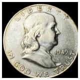 1949-S Silver Half Dollar Franklin CHOICE AU