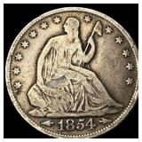 1854 Arrows Seated Liberty Half Dollar LIGHTLY CIR