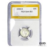 1938-D Mercury Silver Dime PGA BU