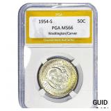 1954-S Washington Carver Half Dollar PGA MS66