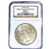1934-D Silver Peace Dollar NGC MS63