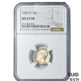 1945-D Mercury Silver Dime NGC MS67 FB
