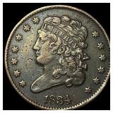 1834 Classic Head Half Cent NEARLY UNCIRCULATED