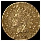 1863 Bronze Indian Head Cent CLOSELY UNCIRCULATED