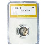 1920-S Mercury Silver Dime PGA MS65