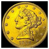 1908 Liberty Head Half Eagle $5 Gold UNCIRCULATED