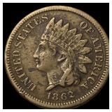 1862 Copper-Nickel Indian Head Cent NEARLY UNCIRCU