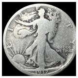 1917-D Silver Walking Liberty Half Dollar NICELY C