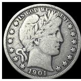 1901-O Silver Barber Half Dollar NEARLY UNCIRCULAT