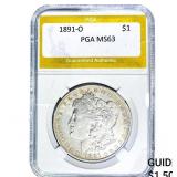 1891-O Morgan Silver Dollar PGA MS63