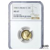 1945-S Mercury Silver Dime NGC MS67