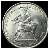 1938 Silver New Rochelle Half Dollar GEM BU
