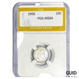 1906 Barber Dime PGA MS64