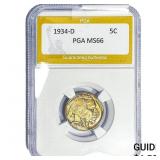1934-D Buffalo Nickel PGA MS66