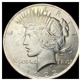 1922 Silver Peace Dollar GEM BU