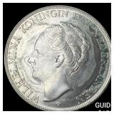 1944 Netherlands Silver 2.5 Gulden