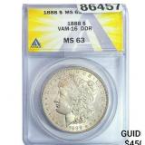 1888 Morgan Silver Dollar ANACS MS63 VAM-16 DDR