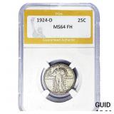 1924-D Standing Liberty Quarter PGA MS64 FH