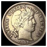 1907-S Silver Barber Dime HIGH GRADE