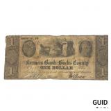 1841 $1 Farmers Bank of Bucks Co. Bristol PA Bankn