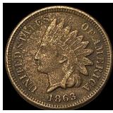 1863 Copper-Nickel Indian Head Cent NEARLY UNCIRCU