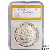1900-O/CC Morgan Silver Dollar PGA MS63