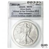 2011-S Silver Eagle ANACS MS70