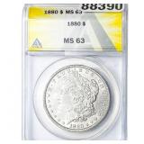 1880 Morgan Silver Dollar ANACS MS63