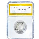 1873 Seated Liberty Dime PGA AU58
