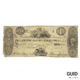 1824 $1 State bank of Trenton New Jersey Banknote