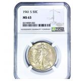 1941-S Walking Liberty Half Dollar NGC MS63