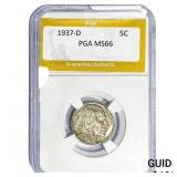 1937-D Buffalo Nickel PGA MS66